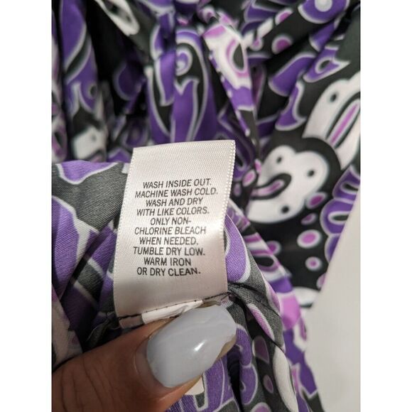 Banana Republic Retro Mod Print Short Sleeve Belted Button Front Shirt Dress, 2 - Picture 9 of 12